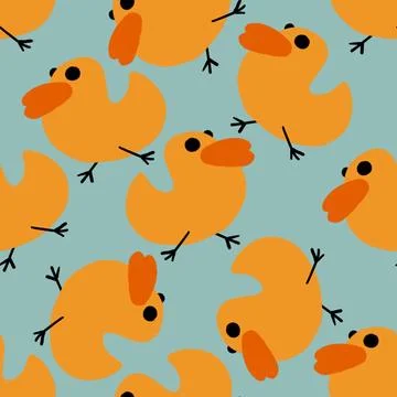 Seamless pattern with yellow duck for fabrics and textiles and packaging Illustrazione stock
