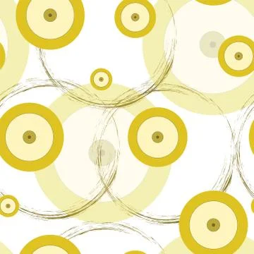 Seamless pattern with yellow evil eye and abstract shapes vector Stock Illustration