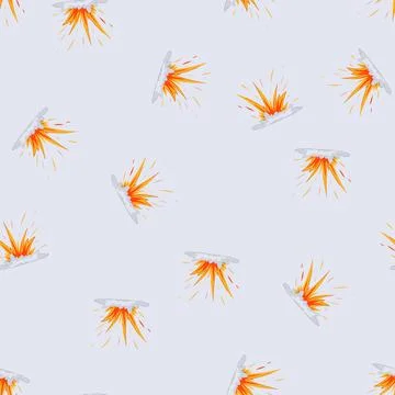 Seamless pattern yellow explosion effect cartoon vector Stockillustratie
