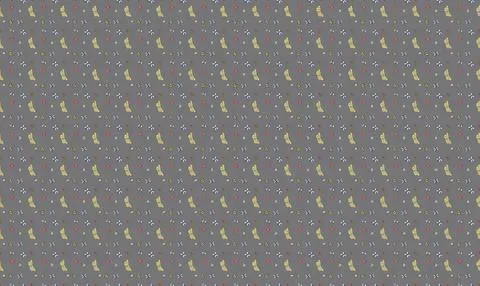 Seamless pattern of yellow flowers and green leaves on gray background Stock Illustration