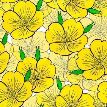 Seamless pattern of yellow flowers Stock Illustration