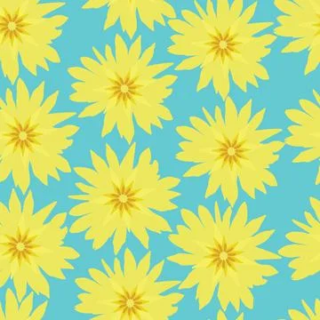 Seamless pattern with yellow flowers Stock Illustration