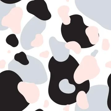 Seamless pattern of yellow, gray and black spots Stock Illustration