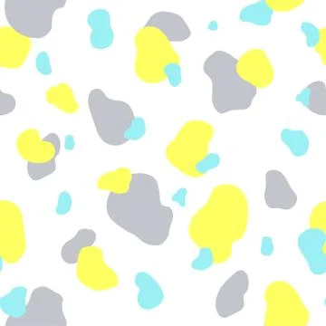 Seamless pattern of yellow, gray and mint spots Stock Illustration