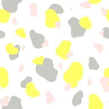 Seamless pattern of yellow, gray and pink spots Stock Illustration