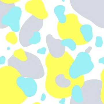 Seamless pattern of yellow, gray and mint spots Stock Illustration
