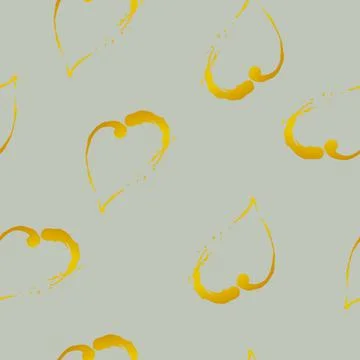 Seamless pattern with yellow  hearts on a grey background for paper,wallpaper,te Stock Illustration
