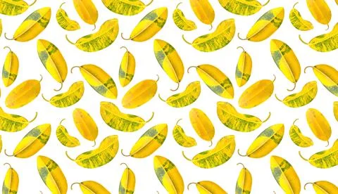 Seamless pattern with yellow leaves on a white background. Stock Illustration