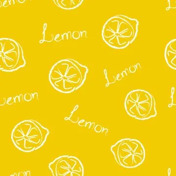 Seamless Pattern Yellow Lemon Illustrazione stock
