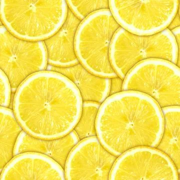 Seamless pattern of yellow lemon slices Stock Photos