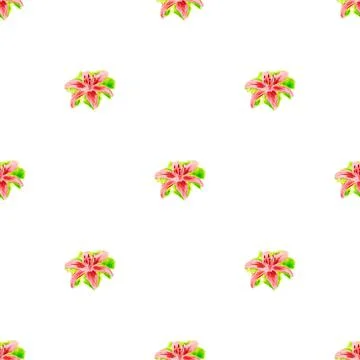 Seamless pattern with yellow lily Stock Illustration