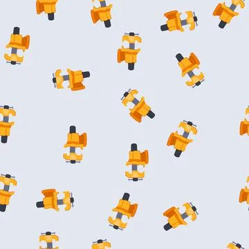 Seamless pattern yellow machine vice tool for workshop and industrial tasks Stock Illustration