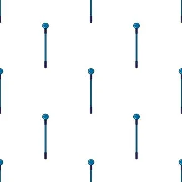 Seamless pattern with yellow magic staff icon on white background. Vector. Stock Illustration