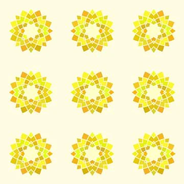 Seamless pattern with yellow mandala Stock Illustration
