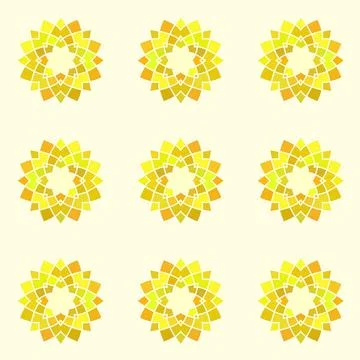 Seamless pattern with yellow mandala. Seamless pattern with yellow mandala... Stock Photos