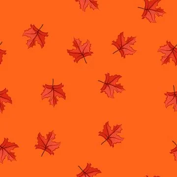 Seamless pattern yellow maple leaf cartoon vector イラスト素材
