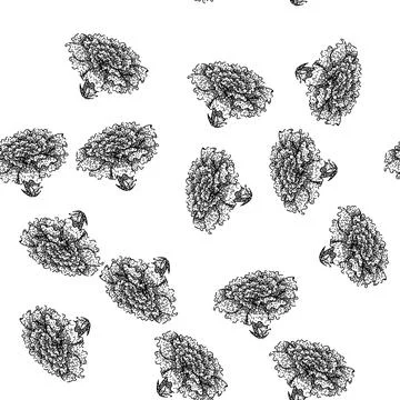 Seamless pattern yellow marigold sketch hand drawn Stock Illustration