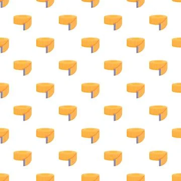 Seamless pattern of yellow measuring tapes on a white background Stock Illustration