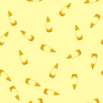 Seamless pattern yellow mustard bottle cartoon vector Stock Illustration