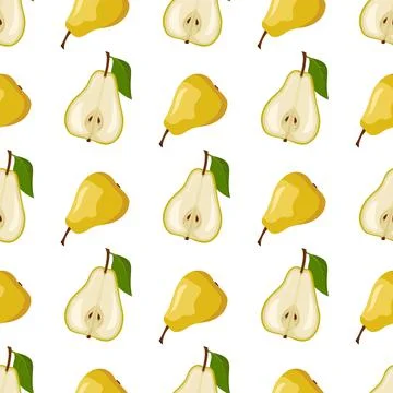 Seamless pattern with yellow pear Illustrazione stock