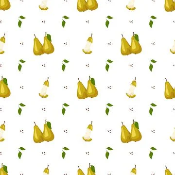 Seamless pattern with yellow pear Stock Illustration