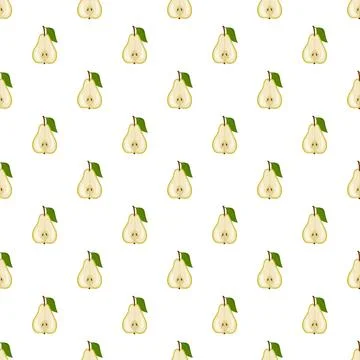 Seamless pattern with yellow pear Illustrazione stock