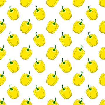 Seamless pattern with yellow peppers. Stock Illustration