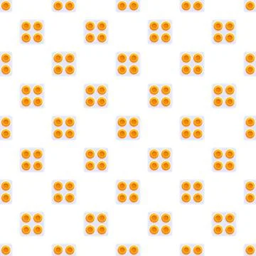 Seamless pattern of yellow pills blister pack Stock Illustration
