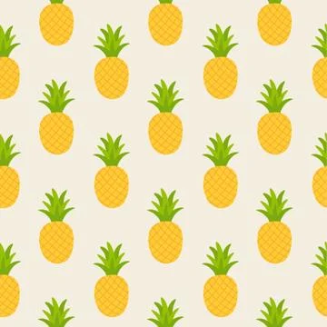 Seamless pattern of yellow pineapple Stock Illustration
