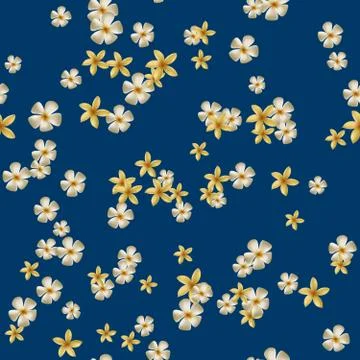 Seamless pattern with yellow plumeria Stock Illustration