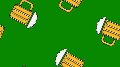 Seamless pattern of yellow repeating alcoholic beer glasses glass with beer f Stock Illustration