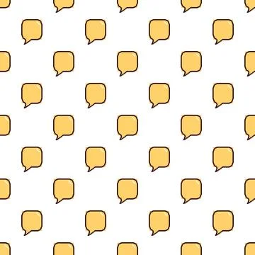 Seamless pattern of yellow retro pixel speech bubbles イラスト素材