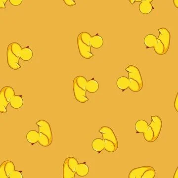 Seamless pattern Yellow rubber duck toy floating, fun bath Illustrazione stock