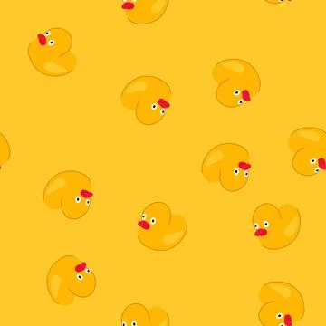 Seamless pattern yellow rubber duck toy representing childhood fun Illustrazione stock