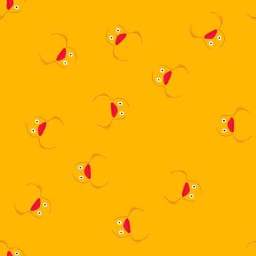 Seamless pattern yellow rubber duck toy for children bath time Stock Illustration