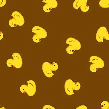 Seamless pattern Yellow rubber toy duck symbolizing childhood fun イラスト素材