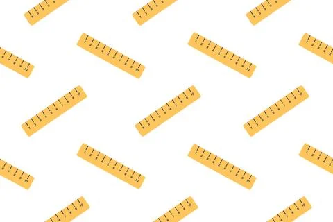 Seamless pattern of yellow rulers Stock Illustration