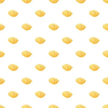 Seamless pattern with yellow spiral snail shell illustration Stock Illustration