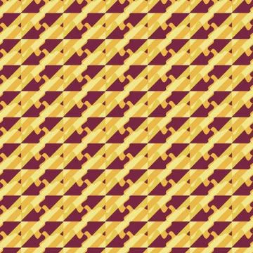 Seamless pattern with yellow stripes and brown curves Ilustração Stock