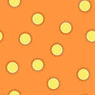 Seamless pattern yellow sun cartoon vector Stock Illustration