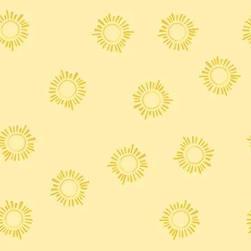 Seamless pattern yellow sun cartoon vector 스톡 일러스트