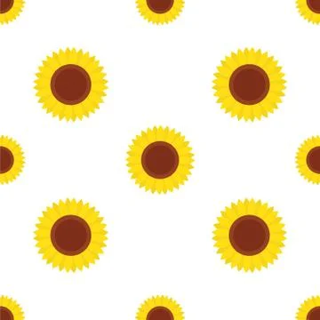 Seamless pattern with yellow sunflowers Stock Illustration