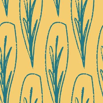 Seamless pattern, yellow textured plant leaf, simple design vector Illustrazione stock