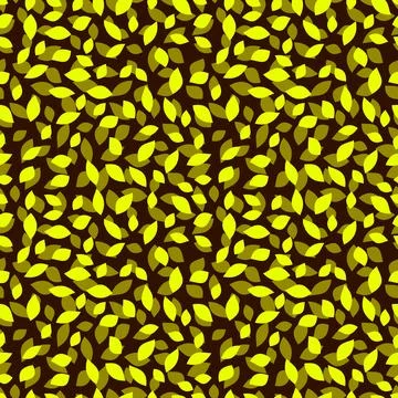 Seamless pattern yellow vector leaves. 스톡 일러스트