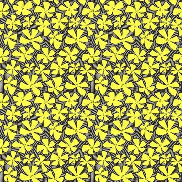Seamless pattern of yellow wildflowers on a white background Illustrazione stock