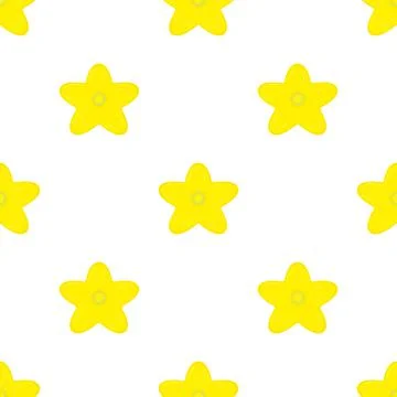 Seamless pattern with yellowe flowers isolated on white background. Vector il Stock Illustration
