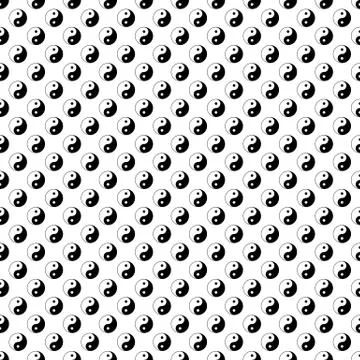 Seamless pattern with ying yang symbol Stock Illustration