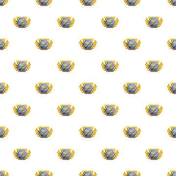 Seamless pattern with 'you win' gaming badges Stock Illustration