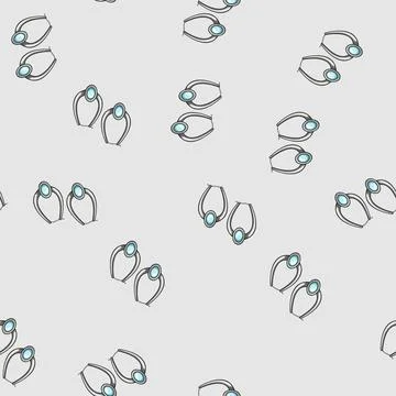 Seamless pattern young boho earrings cartoon vector 库存插图
