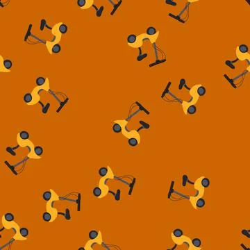 Seamless pattern young electric scooter cartoon vector Stock Illustration